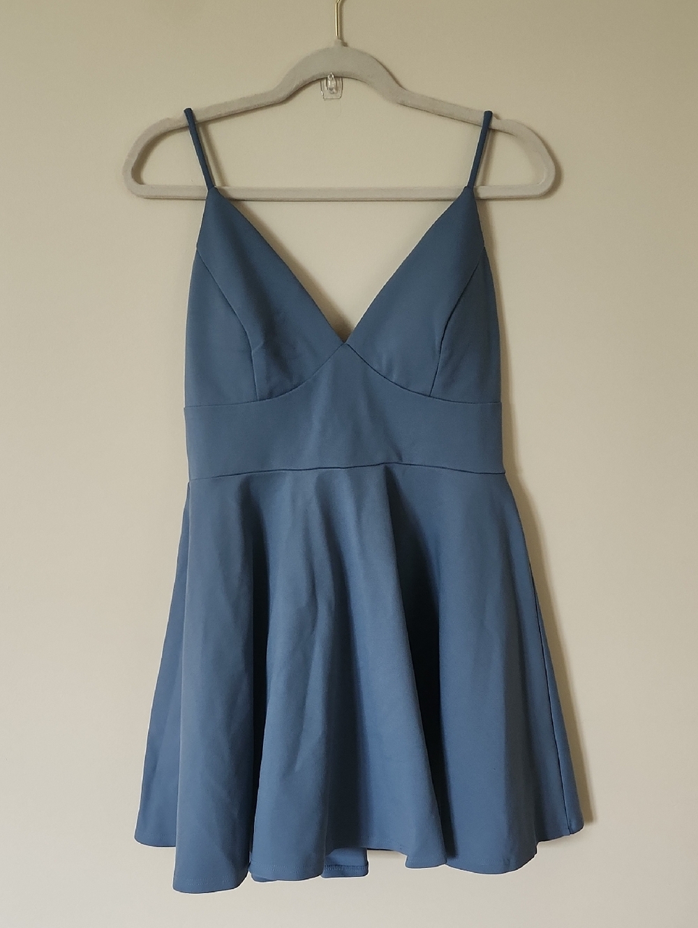 Windsor Blue Mini Dress with Spaghetti Straps